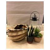 EAT212 - Decorative Art - Faux Plants in Pots, Conch Shell & More