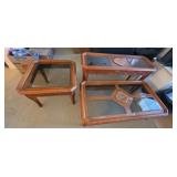 EAT378 - Trio of Matching Glass Topped Tables 