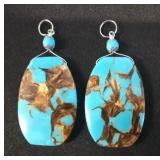 EHE108 - Myrna Lee Chang Bronzite Turquoise Pendants (2)