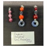 EHE113 - Myrna Lee Chang Lapice Crystal Sea Bamboo Coral Pendants 