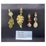 EHE123 - Myrna Lee Chang Lucite Glaze Agate Pendant 