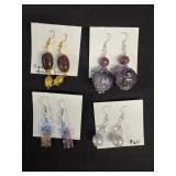 EHE162 Myrna Lee Chang Lucite Agate, FW Pearl, Agate, Glass Printed Earrings