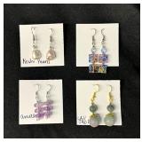 EHE167 - Myrna Lee Chang Lavender Jade, Keshi Pearl, Amethyst, & Glass Earrings