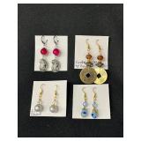 EHE176 - Myrna Lee Chang Fresh Water Pearl, Crystal, Hand Made Glass, & Pink Bead Earrings