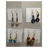 EHE230 Myrna Lee Chang Crystal, Sea Bamboo Coral, Agate And Rhodalite, And Agate Earrings