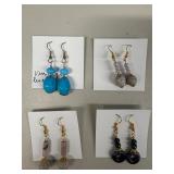 EHE238 Myrna Lee Chang Agate Rhodalite, Two Agate, Lucite Earrings