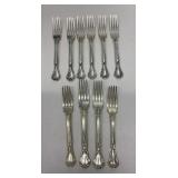 EHE316 - Lot of Ten Vintage Sterling Silver Forks - Over One Pound of Sterling Silver