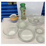 EHE327 - Lot of Beautiful Vintage Crystal Cut Glassware, Pyrex, Ashtrays & More