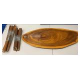 EHE330 - Beautiful Vintage Free Form Koa Slab Coffee Table w/Two Sets of Legs