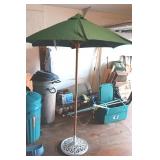 KVS043 Green Patio Umbrella With Heavy Metal Base