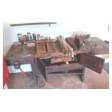 KVS050 Antique Old Fashioned Heavy Wood Table With Misc. Hardware