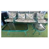 KVS062 - Green metal Floral Patio Furniture Set 