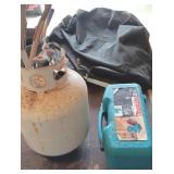 KVS090 LP-Gas BBQ Cylinder, Grill Cover & Mikita Electric Hand-Sander