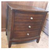 EFF151 3-Drawer Darkwood Nightstand 