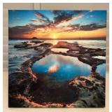 MHH085 Lighted Art Photo Of Tide Pools On Canvas New
