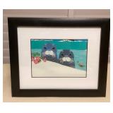 MHH116 Framed Picture Of Hawaiian Monk Seals By Rosalie Prussing 