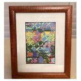 MHH120 Koa Framed Picture Of An Orchid Garden By Rosalie Prussing 