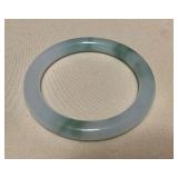 MHH169 Green & White Jade Bangle Bracelet New 