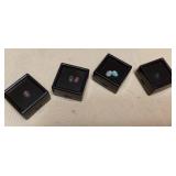 MHH180 Three Pairs Of Opal Gem Stones New