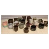 MMC057 Twenty Small Art Pottery Ceramic Mugs, Cups & Vessels