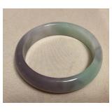 MMC115 Green, Purple & White Jade Bangle Bracelet 
