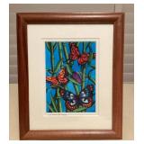 MMC133 Framed Picture Of Butterflies In A Bamboo Grove By Holly Kitaura