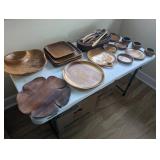 KKS012- Wooden Plate And Utensils Lot 