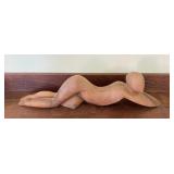AKC012 - Unique One of a Kind Reclining Human (Woman?) Hand Carved Koa Wood Sculpture 