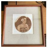 AKC023 - Framed & Matted Franki Morris "Mauna Lei" Sepia Toned Print Signed & Numbered Limited Ed.