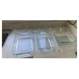 AKC029 - Lot of Vintage Pyrex Clear Glass Bakeware, Mixing Bowls & Oblong Baking Dishes