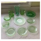 AKC042 - Huge Lot of Vintage Green Depression Uranium? Glass Dishes, Bowls, Cups & More