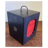 AKC055 Traditional Chinese Stacked Food Container/Picnic Box Black Lacquer, Red Drawers