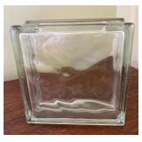 AKC077 - Vintage Mid Century Heavy Clear Glass Block Made In Germany