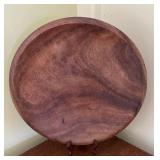 AKC079 Huge Vintage 18” Diameter Koa? Acacia Wood Bowl/Platter Decorative?