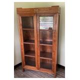 AKC088 - Arts & Crafts Style Two Glass Doors Laminated? Wood Cabinet 
