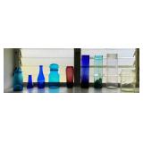 AKC114 - Another Curated Collection of Vintage Colorful Glass Vases & Bottles For Your Windowsill