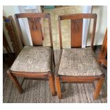 AKC128 - Pair of Vintage Art Nouveau Style Wood Dining Chairs