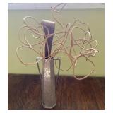 AKC129 - Metallic Decorative Vase Filled with Stylized Twigs