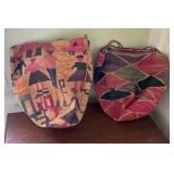 AKC133 - Pair of Vintage Upcycled Handmade Ecuadorian Textiles Handwoven Shigra Bags