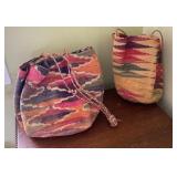 AKC134 - Another Pair of Vintage Upcycled Handmade Ecuadorian Textiles Handwoven Shigra Bags