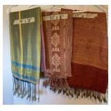 AKC140 Three Vintage Decorative Handwoven Textiles Indonesian Ikat? Pieces