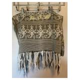 AKC148 - Vintage Idonesia Ikat Textile Hand Woven Wall Hanging or Table Runner