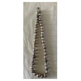 AKC152 - Vintage Taxco Sterling Silver Graduated Beaded Necklace