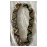 AKC154 - Vintage Mexican Sterling Silver Abalone Shell Necklace