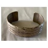 AKC156 - Vintage Native American Navajo? Sterling Silver? Cuff Bracelet