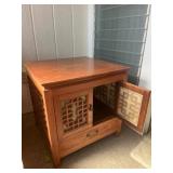 MMS001 - Japanese Style Wood Nightstand with Storage 