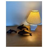 MMS016 - Dolphin Figurines & Table Lamp