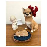 MMS057 Sandcast Chihuahua And Precious Moments Figures