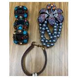 VBB158 Trio of Overstated Bling Bling Bracelets!