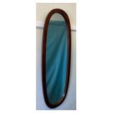 VBB171 Large Oval Wood Framed Mirror 16.5" x 46.5"